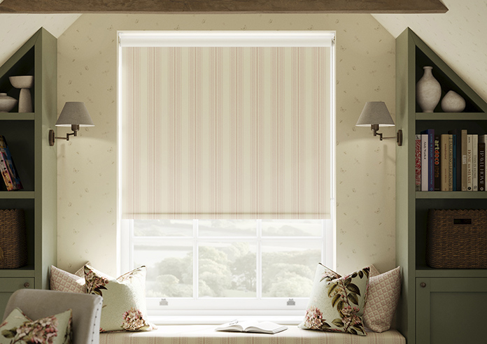 Trellis Prints, Noble Stripe Rosies Pink - Roller Blind - Image 3